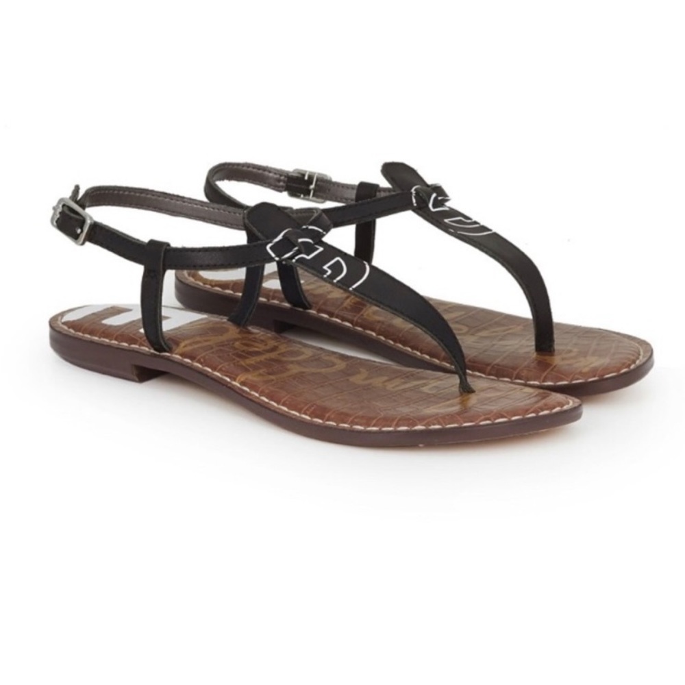 Sam Edelman Black Gigi Logo Thong Sandal Size 6.5 Women